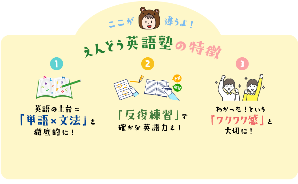 ここが違うよ!えんどう英語塾の特徴